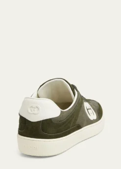 GucciMen's G75 Canvas and Suede T-Toe Low-Top Sneakers