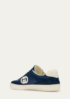 GucciMen's G75 Canvas and Suede T-Toe Low-Top Sneakers
