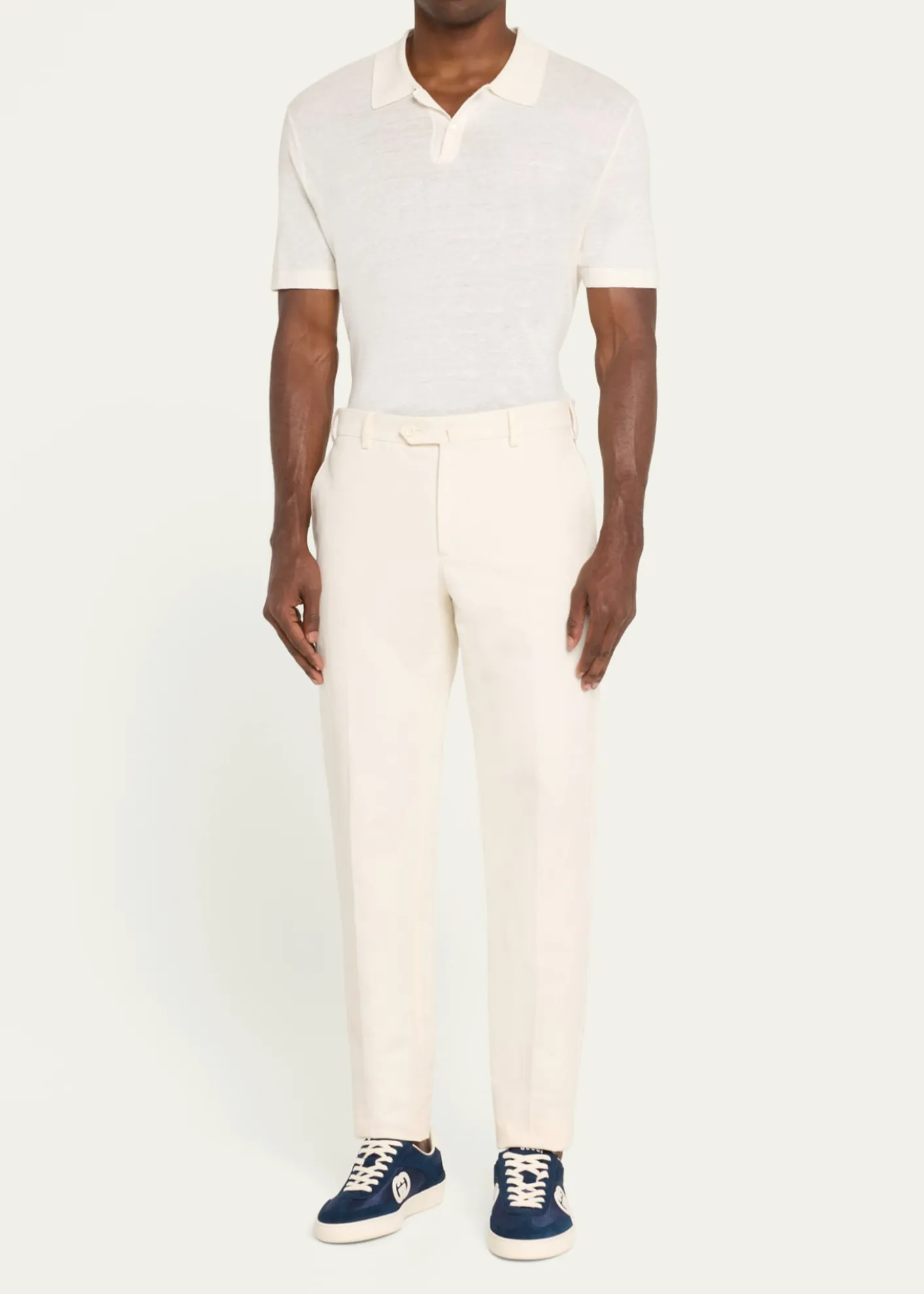 GucciMen's G75 Canvas and Suede T-Toe Low-Top Sneakers