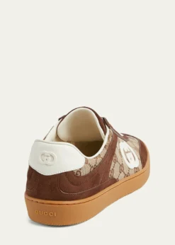 GucciMen's G75 Suede and GG Supreme Retro Low-Top Sneakers