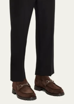 GucciMen's Sylke Suede Bit Lug-Sole Chukka Boots
