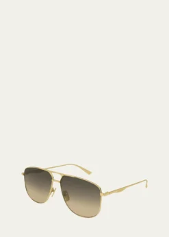 GucciMetal Pilot Sunglasses, Gold