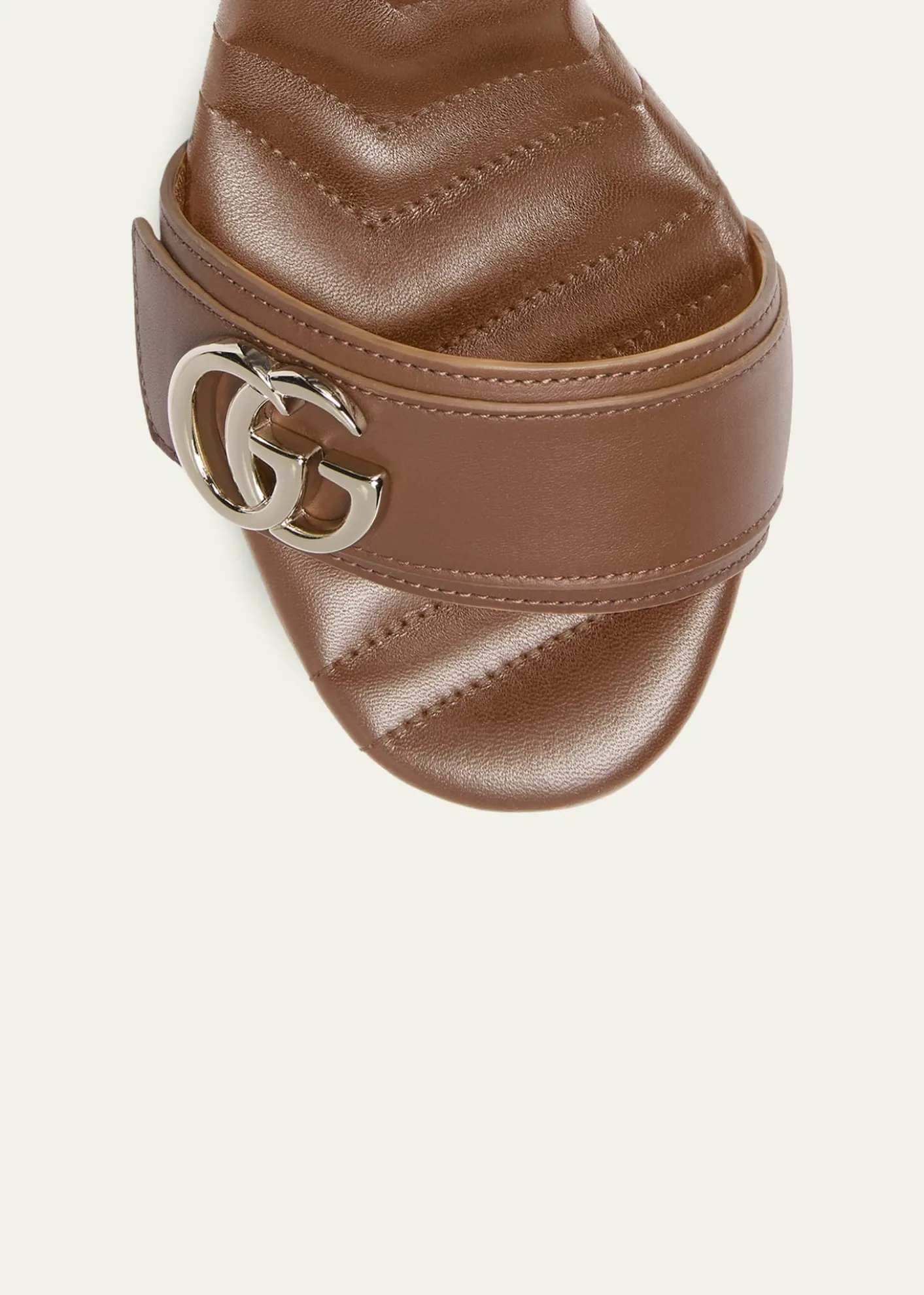 Gucci95mm GG Marmont Leather Platform Sandals