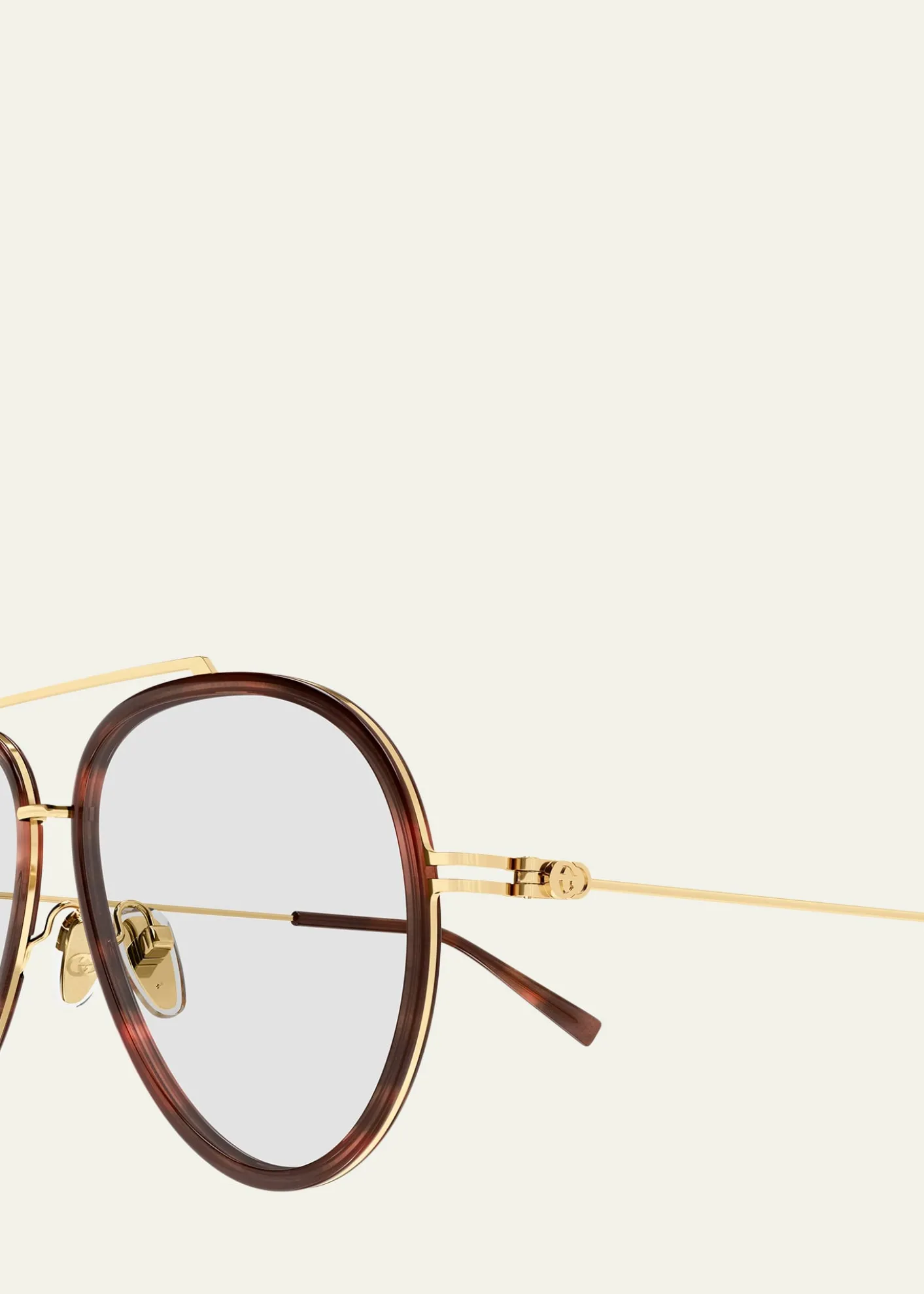 Gucci56mm Injected Acetate & Metal Aviator Sunglasses