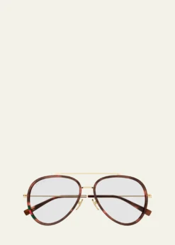 Gucci56mm Injected Acetate & Metal Aviator Sunglasses