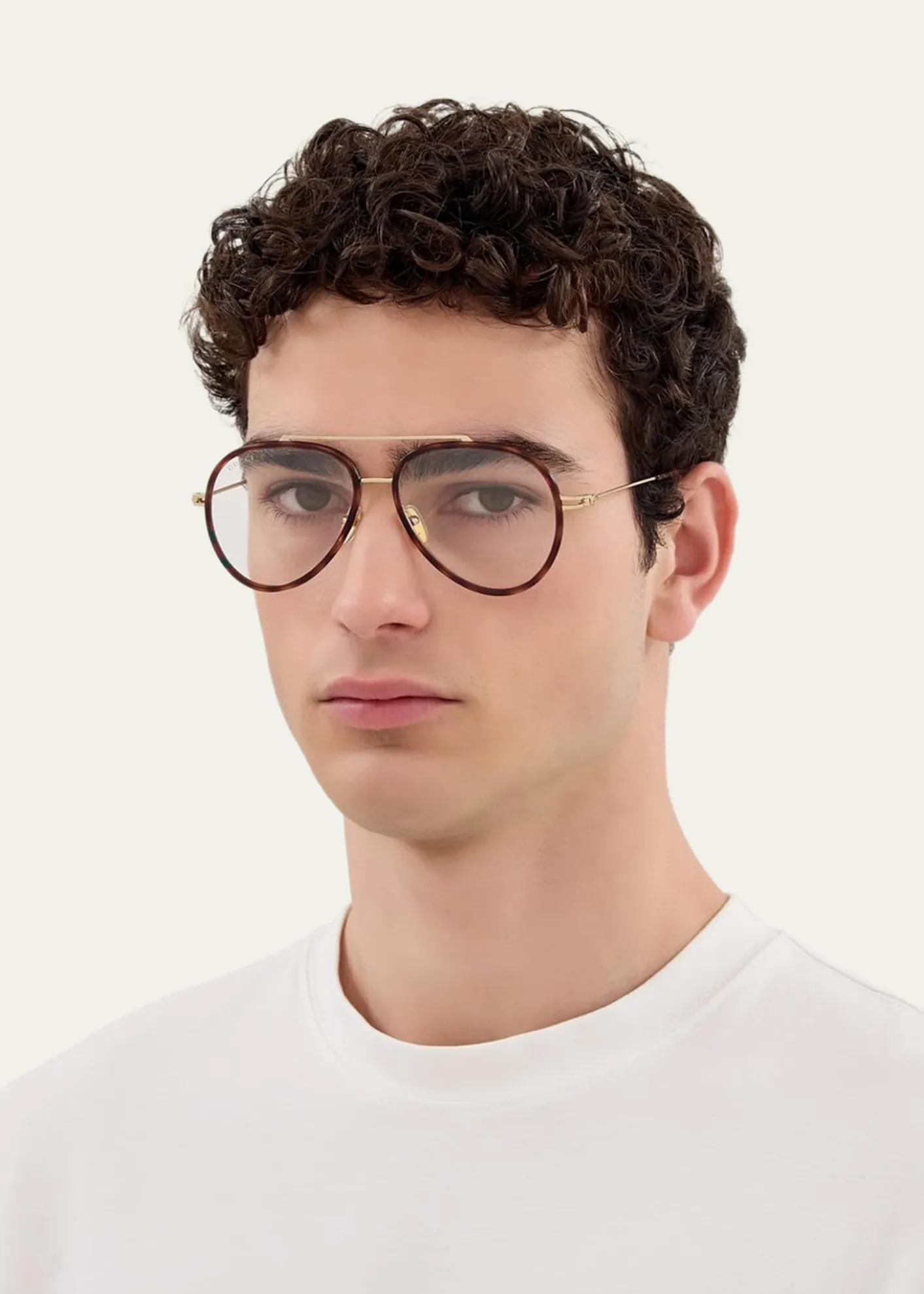Gucci56mm Injected Acetate & Metal Aviator Sunglasses