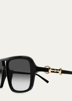 Gucci55mm Oversized Navigator Sunglasses