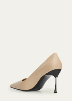 Gucci85mm Trinity Leather Pointed-Toe Pumps