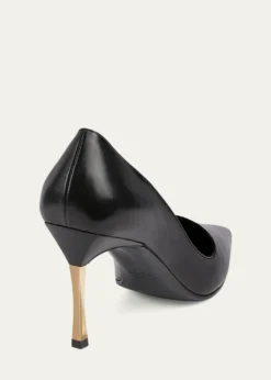 Gucci85mm Trinity Leather Pointed-Toe Pumps
