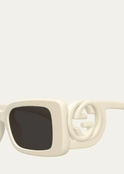 GucciMonochrome GG Rectangle Acetate Sunglasses