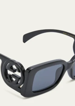 GucciMonochrome GG Rectangle Acetate Sunglasses