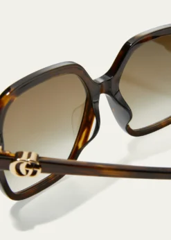 GucciOversize Rectangle Acetate Sunglasses
