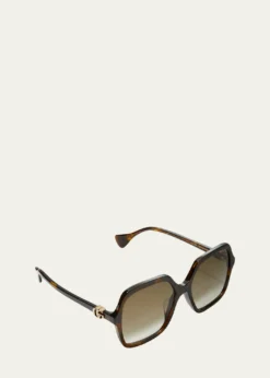 GucciOversize Rectangle Acetate Sunglasses