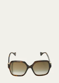 GucciOversize Rectangle Acetate Sunglasses