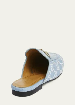 GucciPrincetown Pearly GG Denim Mules
