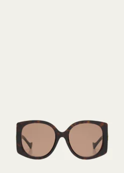 GucciRaised Interlocking GG Acetate Butterfly Sunglasses