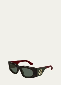 GucciRectangle Acetate Sunglasses