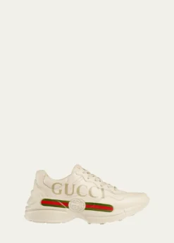GucciRhyton Gucci Print Leather Trainer