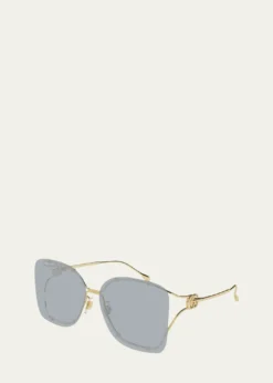 GucciRimless Square Metal Sunglasses