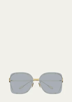 GucciRimless Square Metal Sunglasses