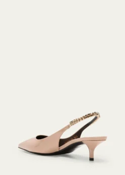 GucciSignoria Patent Logo Chain Kitten Pumps