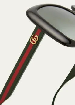 GucciSquare Web Arms Sunglasses