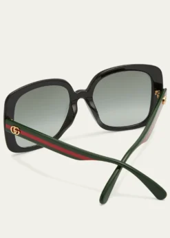 GucciSquare Web Arms Sunglasses