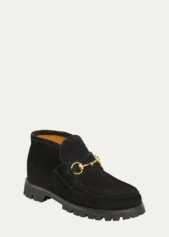 GucciSylke Suede Horsebit Booties
