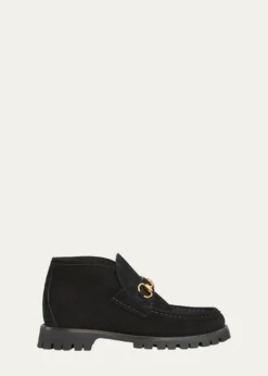 GucciSylke Suede Horsebit Booties