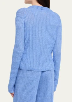 Guest in ResidenceBreezy Ribbed Cashmere Cardigan