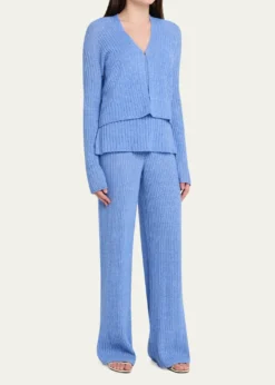 Guest in ResidenceBreezy Ribbed Cashmere Cardigan
