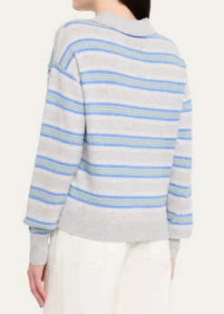Guest in ResidenceCollegiate Stripe Cashmere Polo