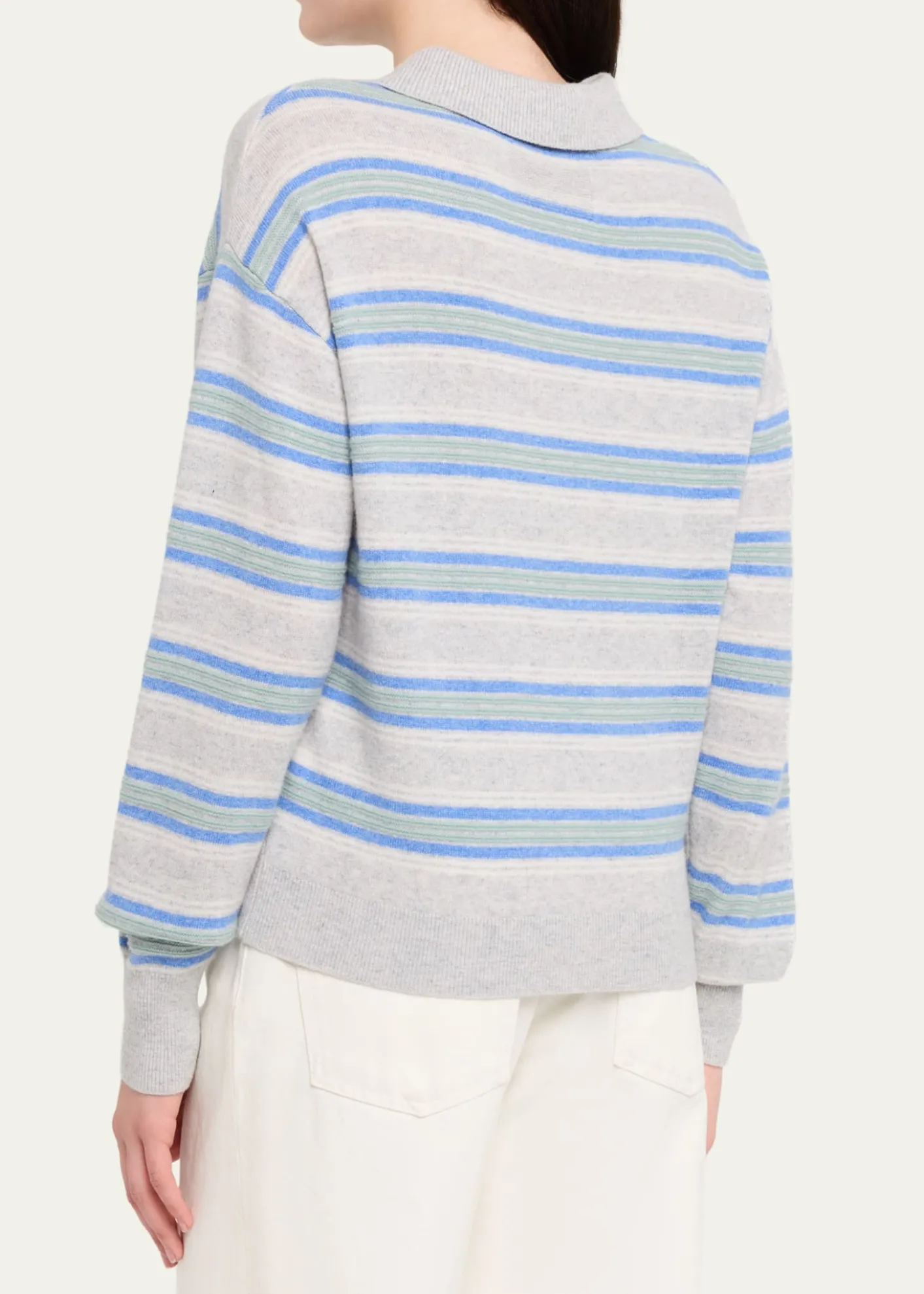 Guest in ResidenceCollegiate Stripe Cashmere Polo