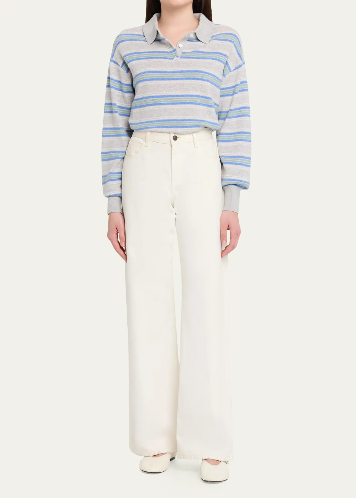 Guest in ResidenceCollegiate Stripe Cashmere Polo