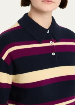 Guest in ResidenceCollegiate Striped Cashmere Polo