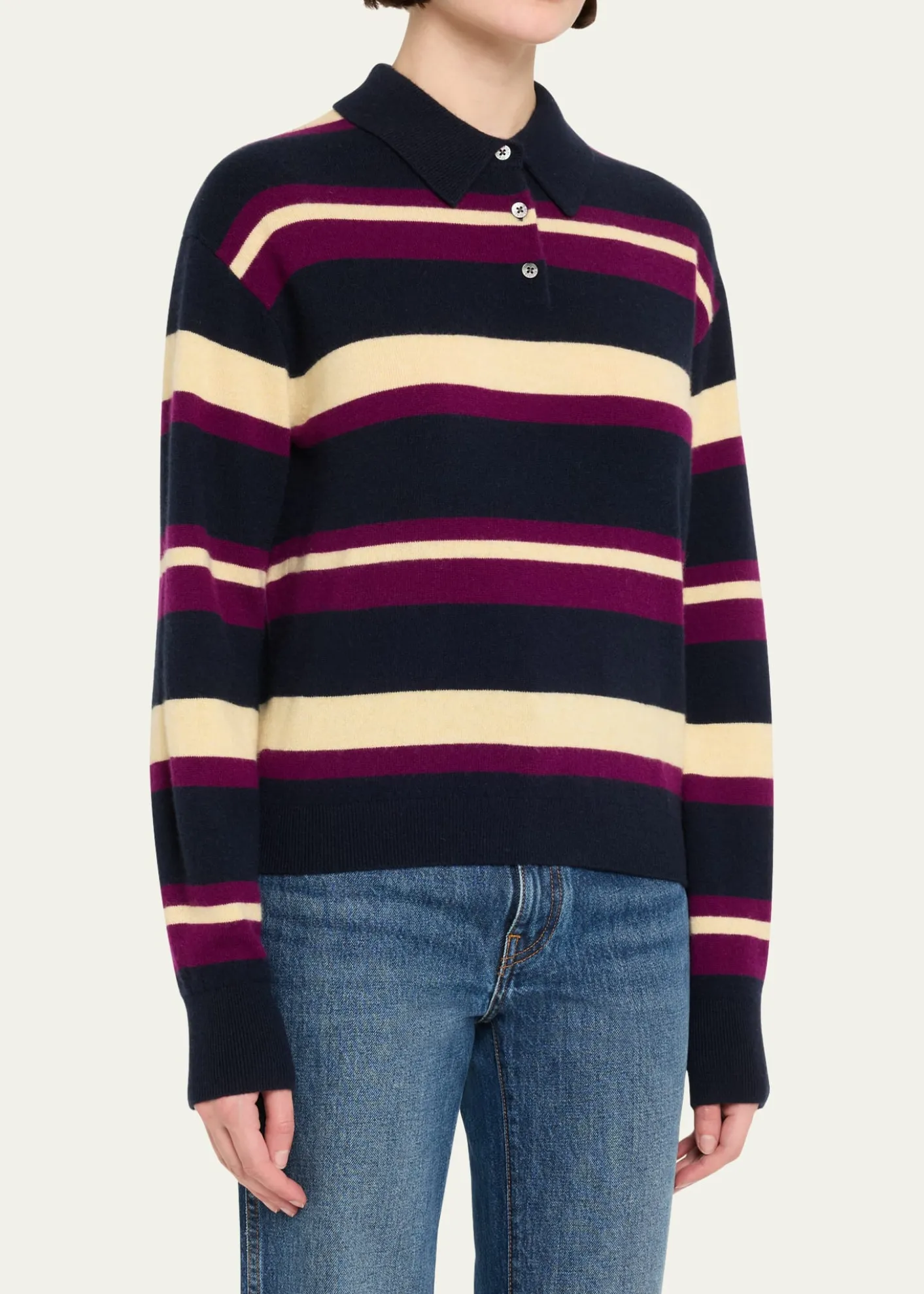 Guest in ResidenceCollegiate Striped Cashmere Polo
