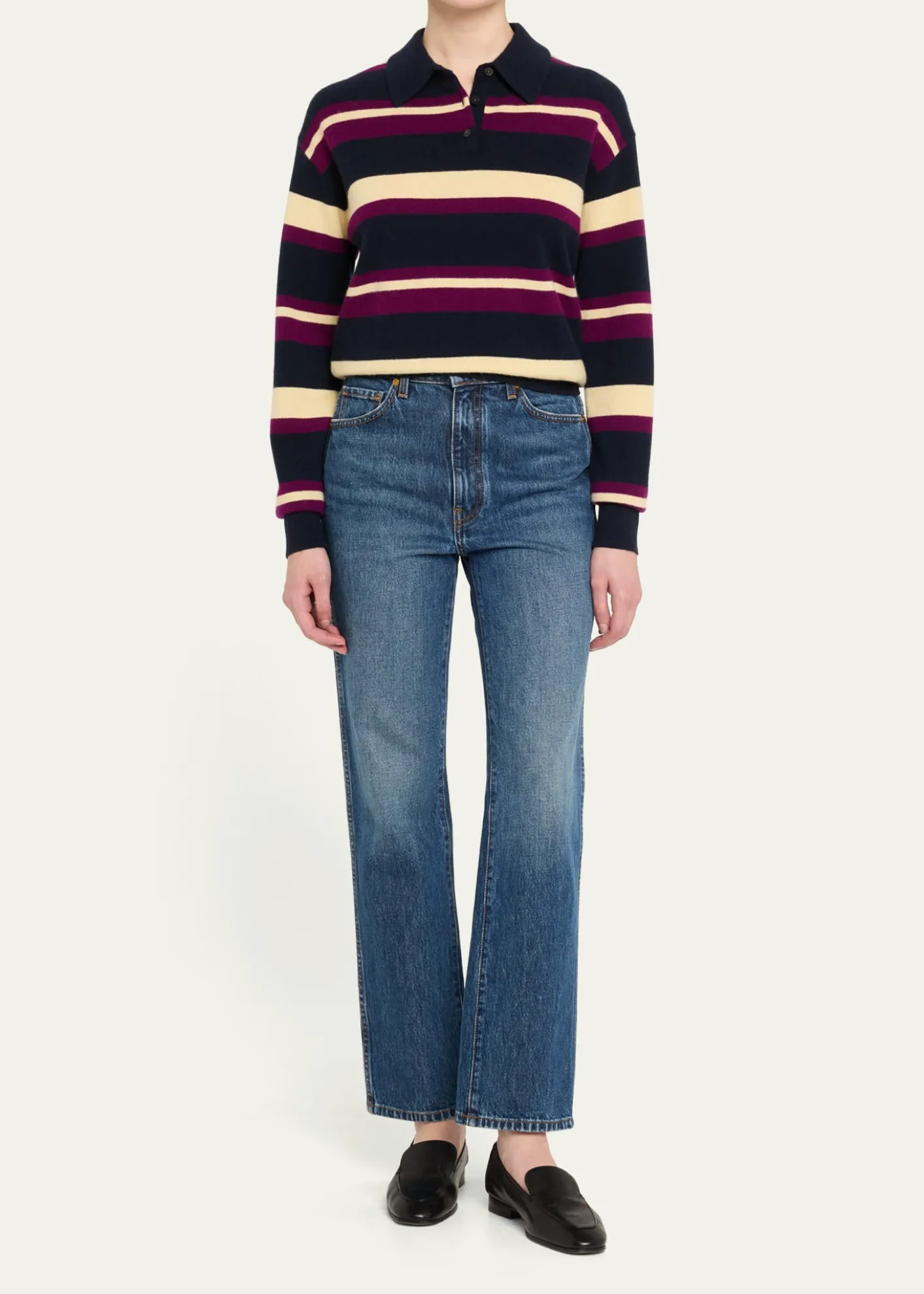 Guest in ResidenceCollegiate Striped Cashmere Polo