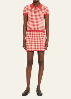 Guest in ResidenceGingham Pleated Mini Skirt