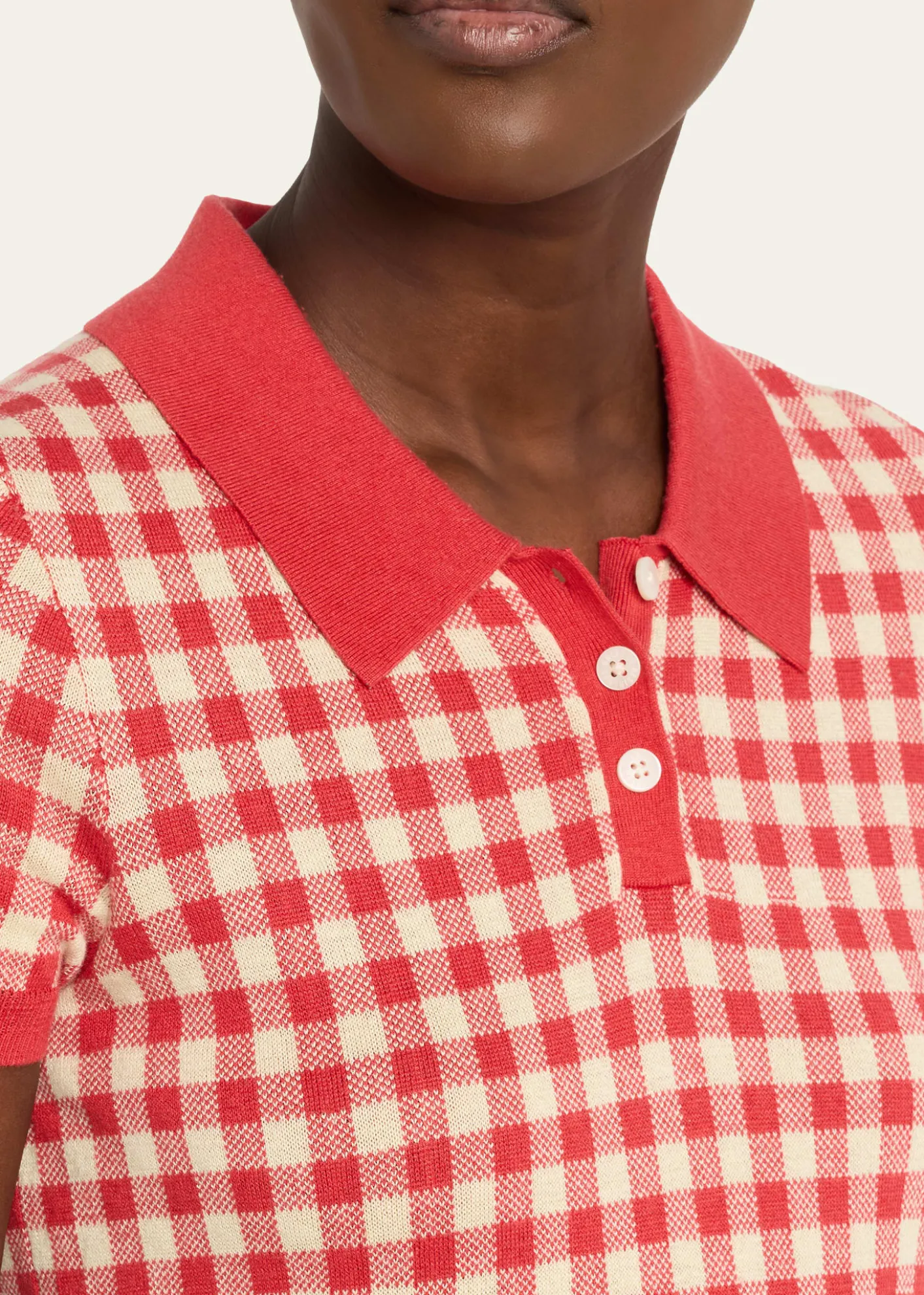 Guest in ResidenceGingham Shrunken Silk-Linen Polo