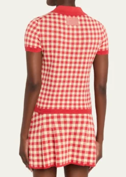Guest in ResidenceGingham Shrunken Silk-Linen Polo