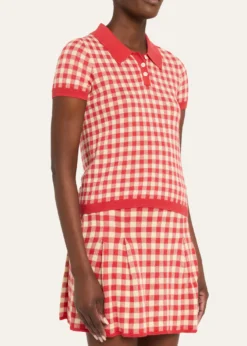 Guest in ResidenceGingham Shrunken Silk-Linen Polo