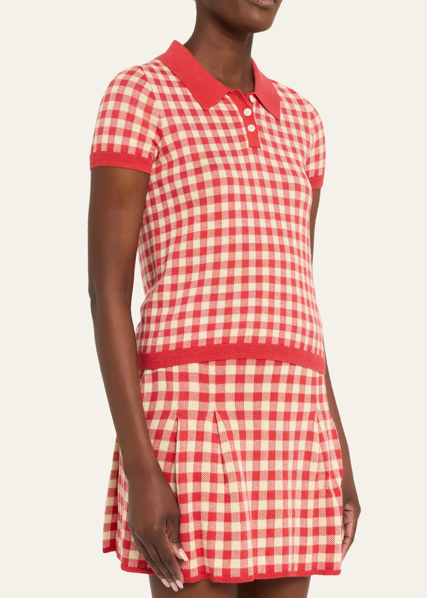 Guest in ResidenceGingham Shrunken Silk-Linen Polo