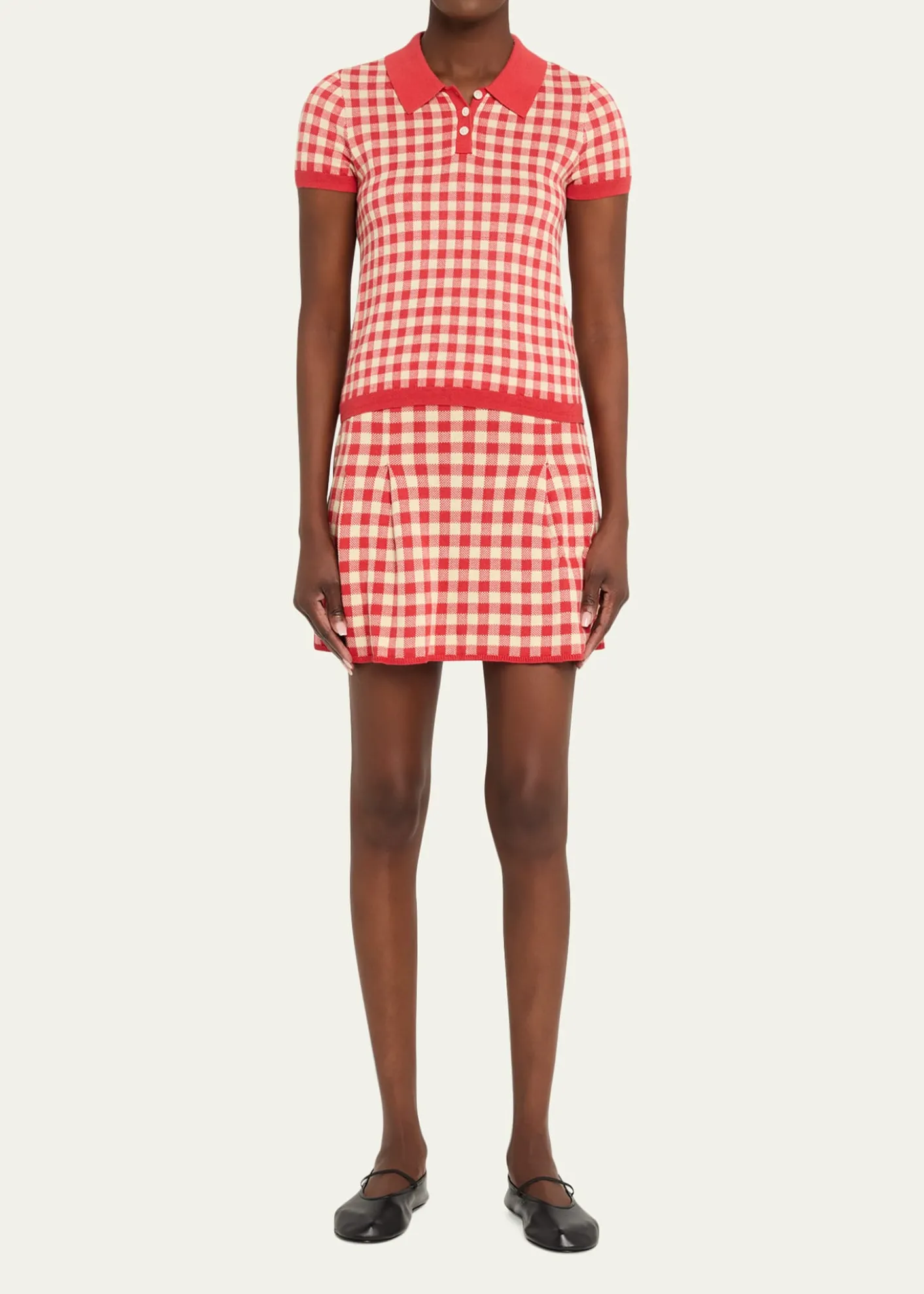 Guest in ResidenceGingham Shrunken Silk-Linen Polo