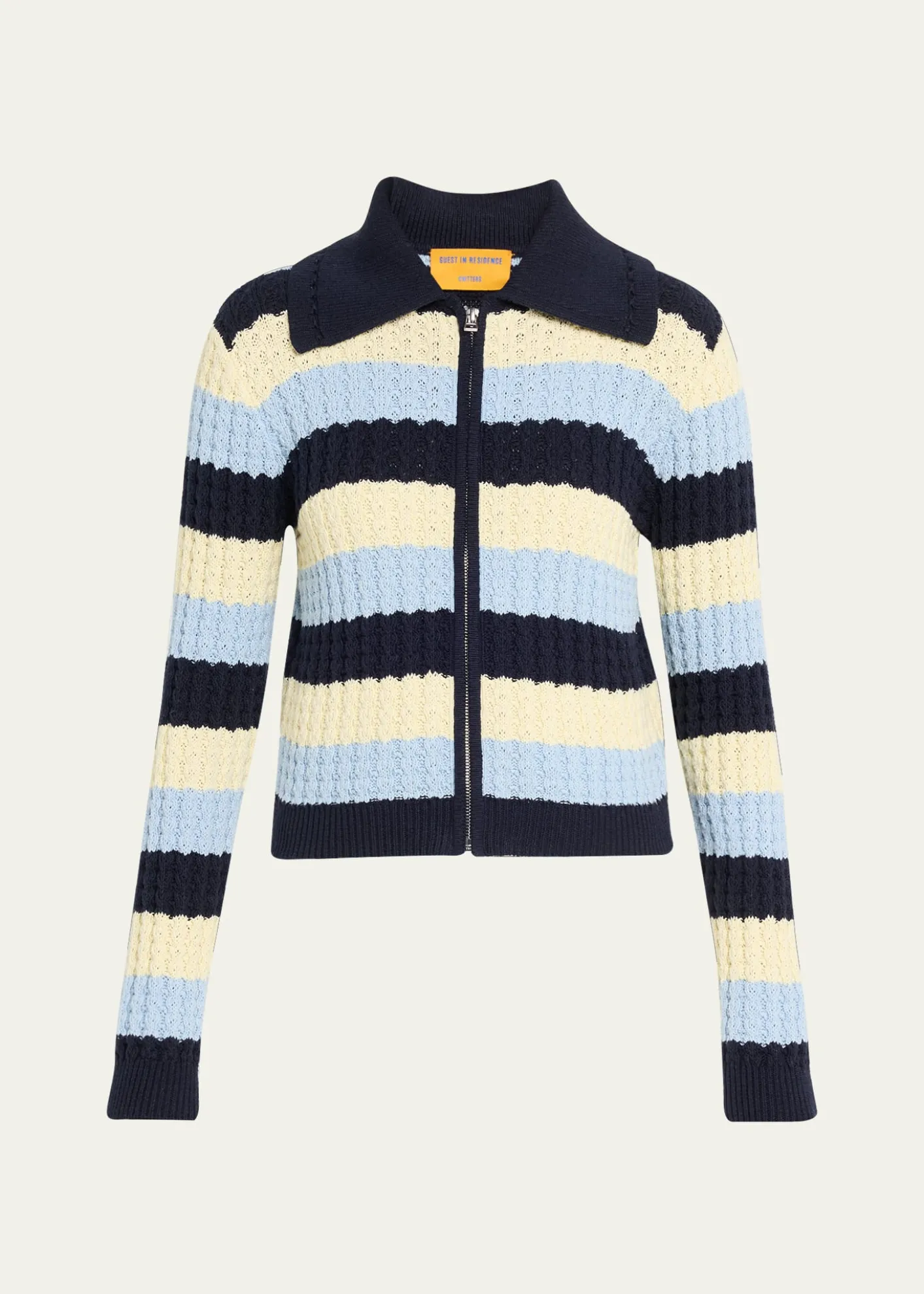Guest in ResidenceKirby Striped Cable-Knit Jacket