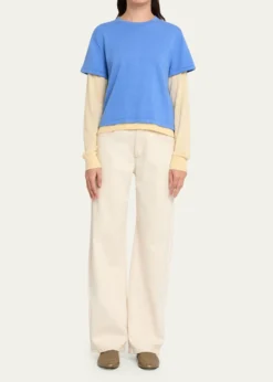 Guest in ResidenceLayered Cotton-Cashmere Tee