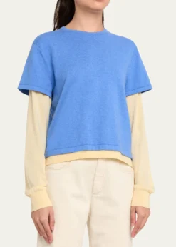 Guest in ResidenceLayered Cotton-Cashmere Tee