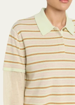 Guest in ResidenceLayered Stripe Cashmere Rugby Sweater