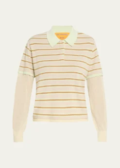 Guest in ResidenceLayered Stripe Cashmere Rugby Sweater