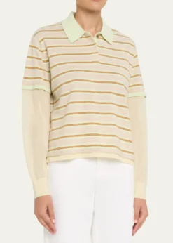 Guest in ResidenceLayered Stripe Cashmere Rugby Sweater