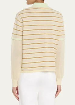 Guest in ResidenceLayered Stripe Cashmere Rugby Sweater